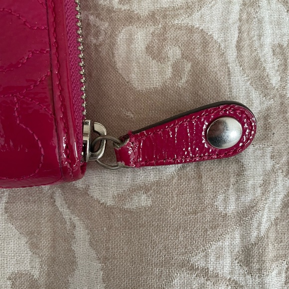 Coach Pink Patent Leather Accordion Zip Wallet - Picture 4 of 8